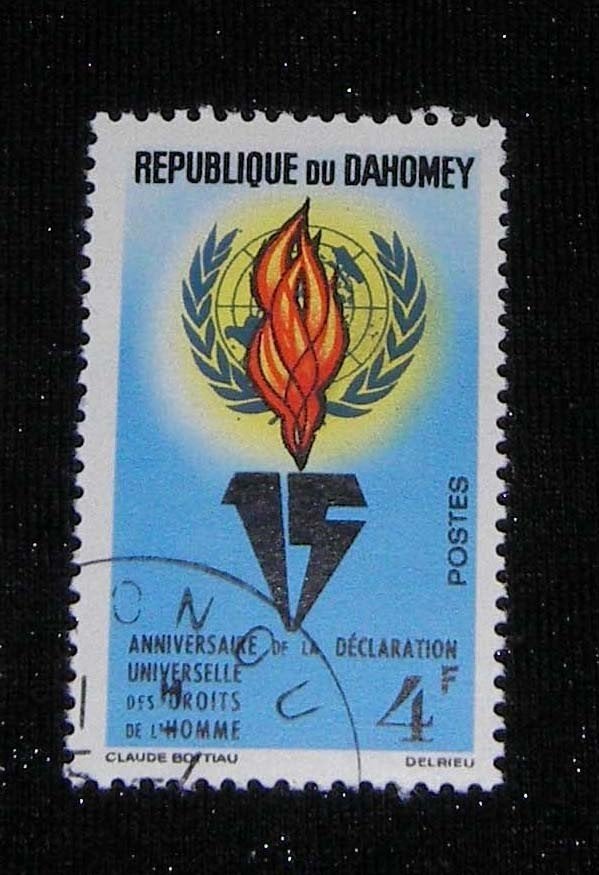 Herdenking van de Rechten van de Mens. Dahomey 1963., Ophalen of Verzenden, Overige landen, Gestempeld