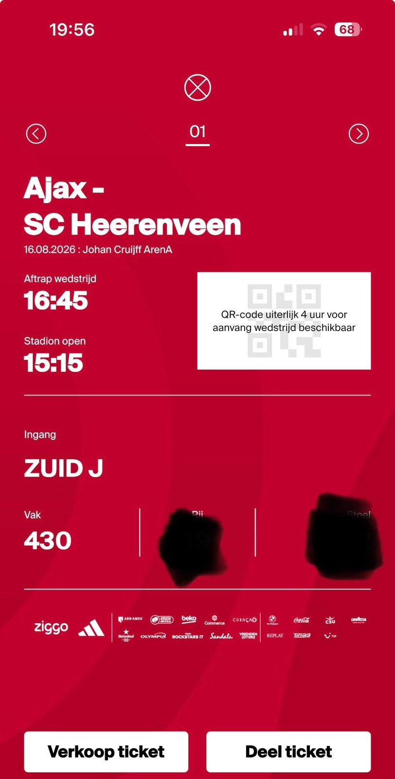 Ajax - sc heerenveen, Eén persoon, November