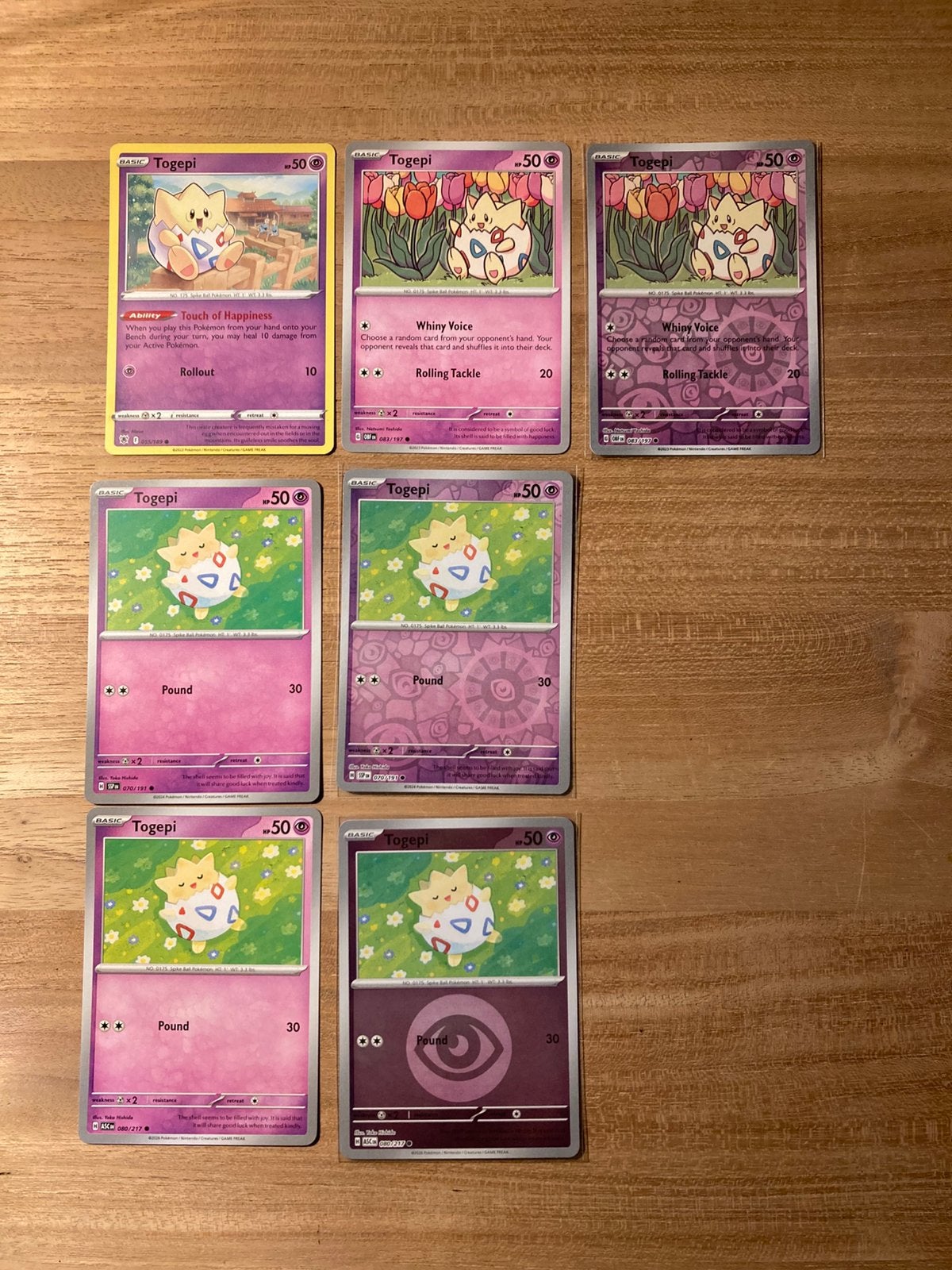 Togepi Pokemon kaarten, Ophalen of Verzenden, Zo goed als nieuw, Meerdere kaarten