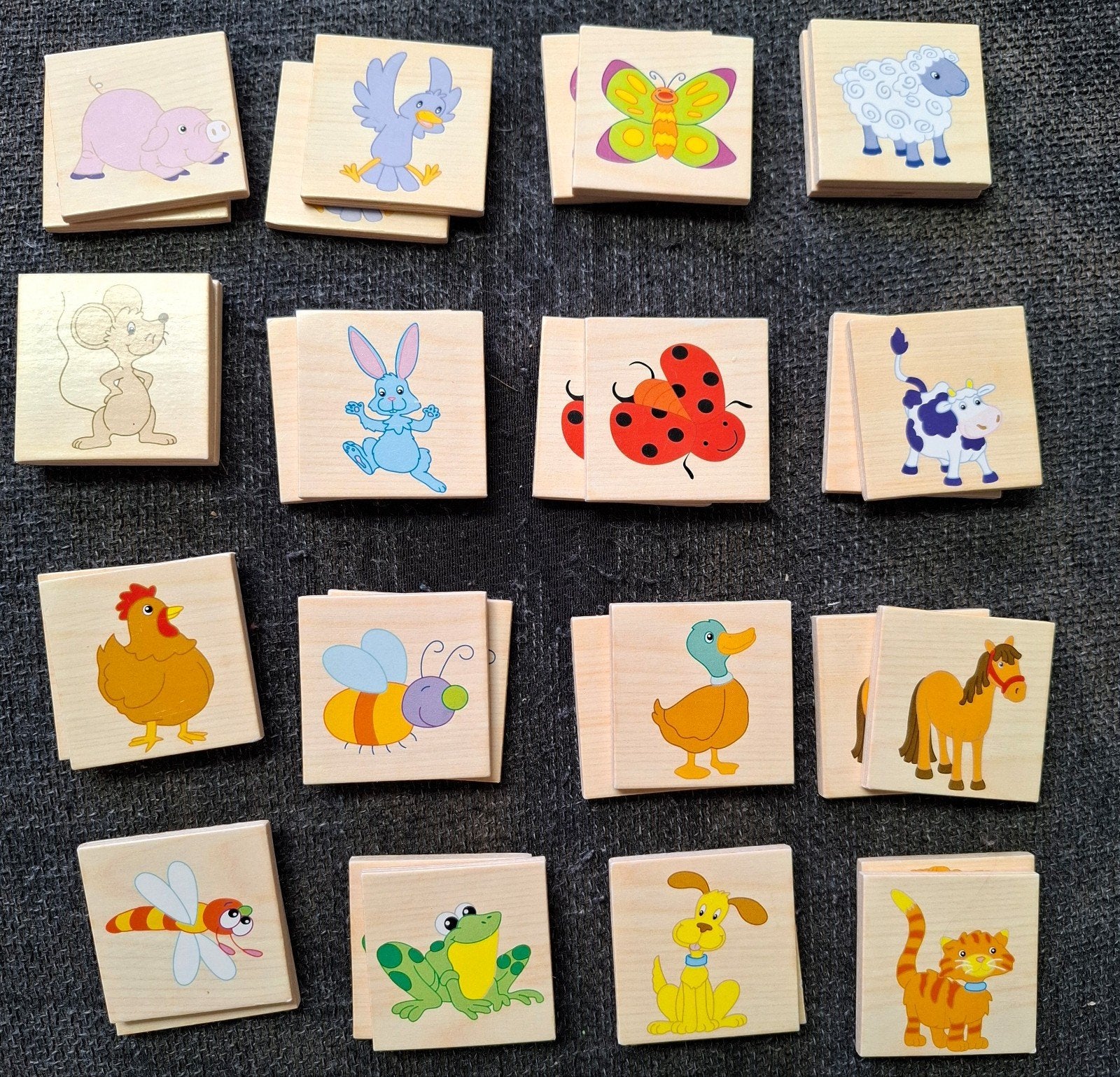 Houten Memo Spel met Dieren - Educatief Geheugenspel, Ophalen of Verzenden, Gebruikt, Puzzelen