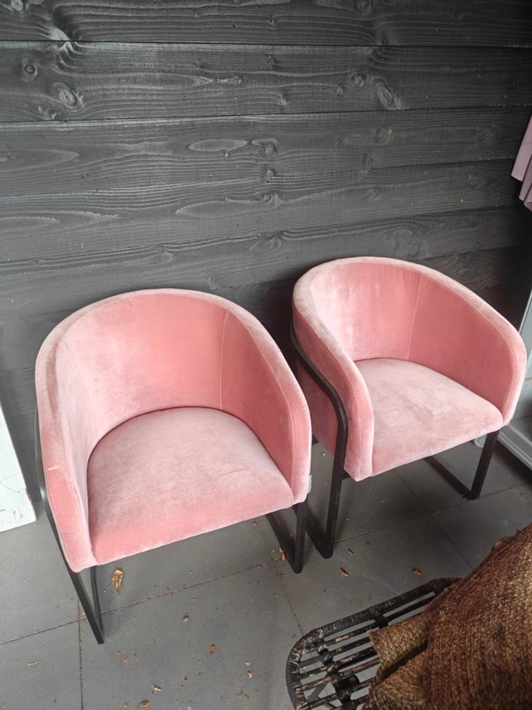 2x Richmond eetkamerstoel Chiara velvet blush, Ophalen, Twee, Overige kleuren, Zo goed als nieuw