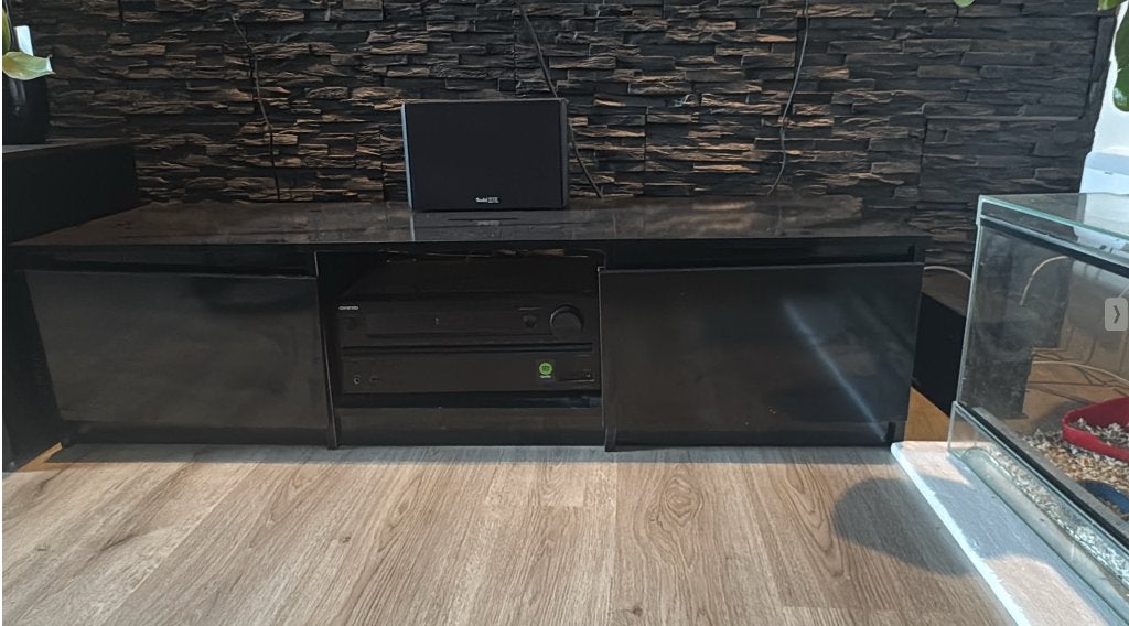 TV Kast - Zwart Dressoir (gebruikt), Ophalen, Gebruikt, Overige materialen, 150 tot 200 cm