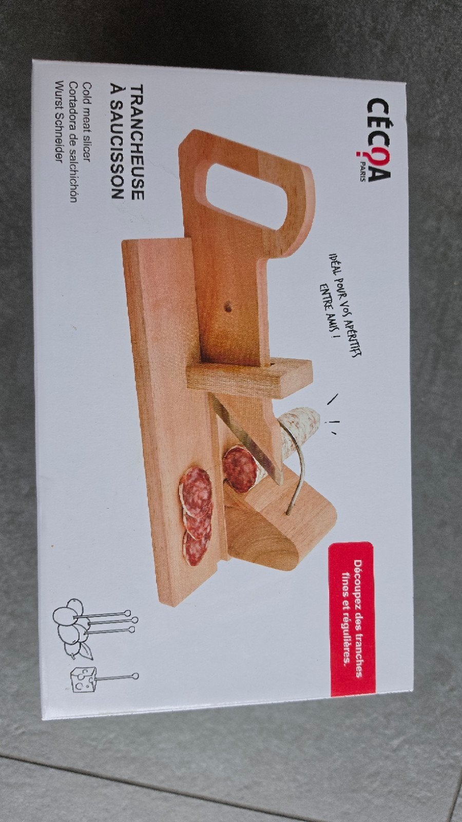 Cécoa Houten Worst Snijmachine / Saucisson Snijder, Huis en Inrichting, Hout, Nieuw, Ophalen of Verzenden, Snijmachine