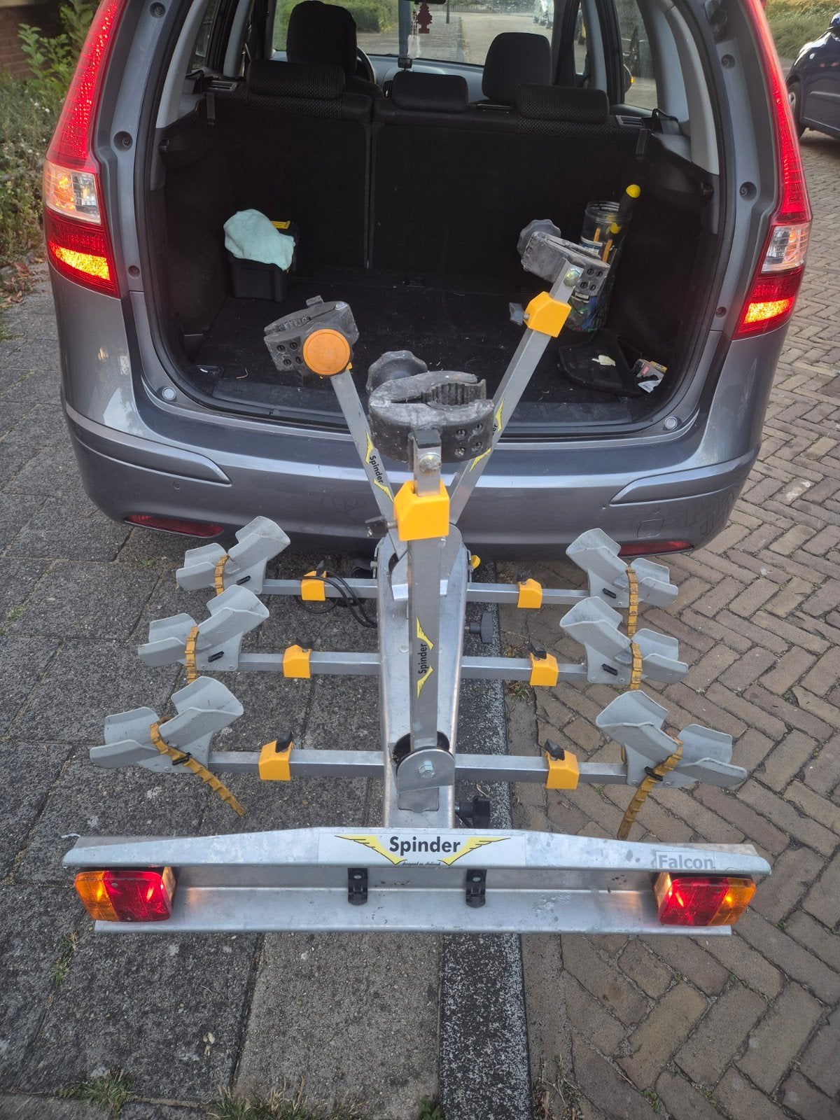 Spinder fietsendrager kantelbaar voor 3 fietsen/e-bikes, Auto diversen, Fietsendragers, Ophalen, 3 fietsen of meer, Gebruikt, Trekhaakdrager