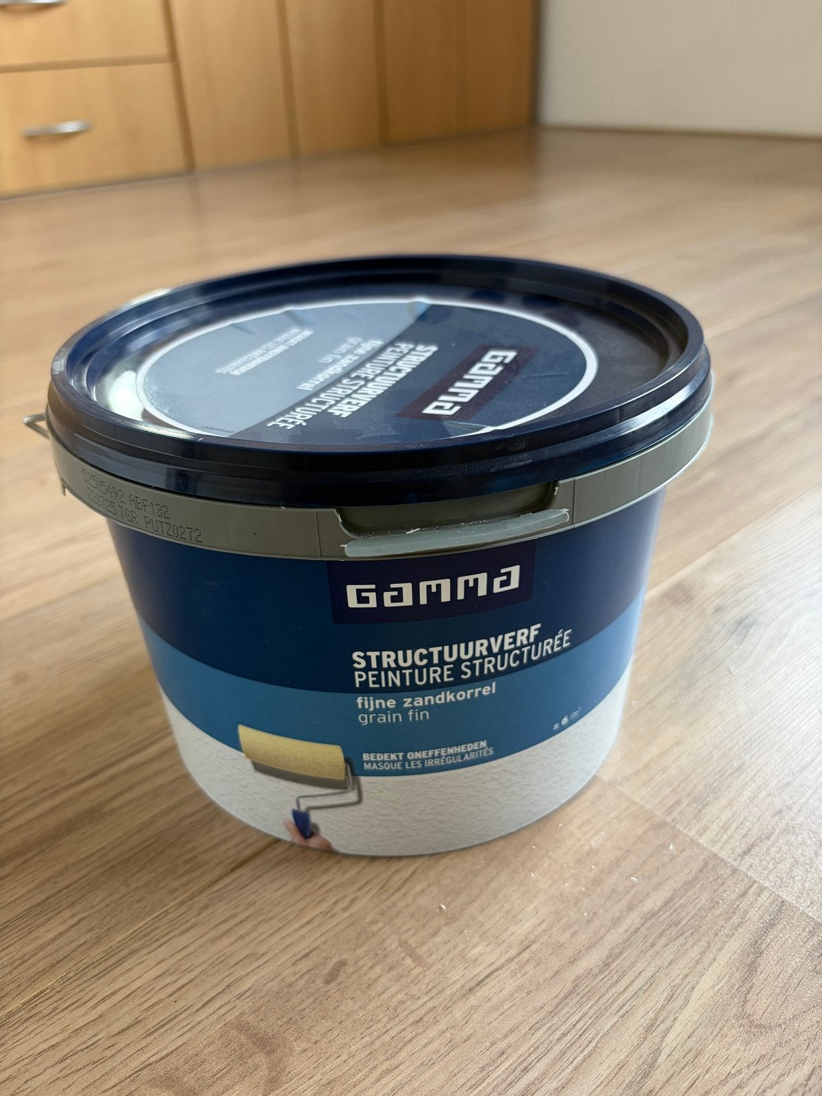 Gamma Structuurverf Fijne Zandkorrel Wit, Ophalen, Gebruikt, Wit, Verf