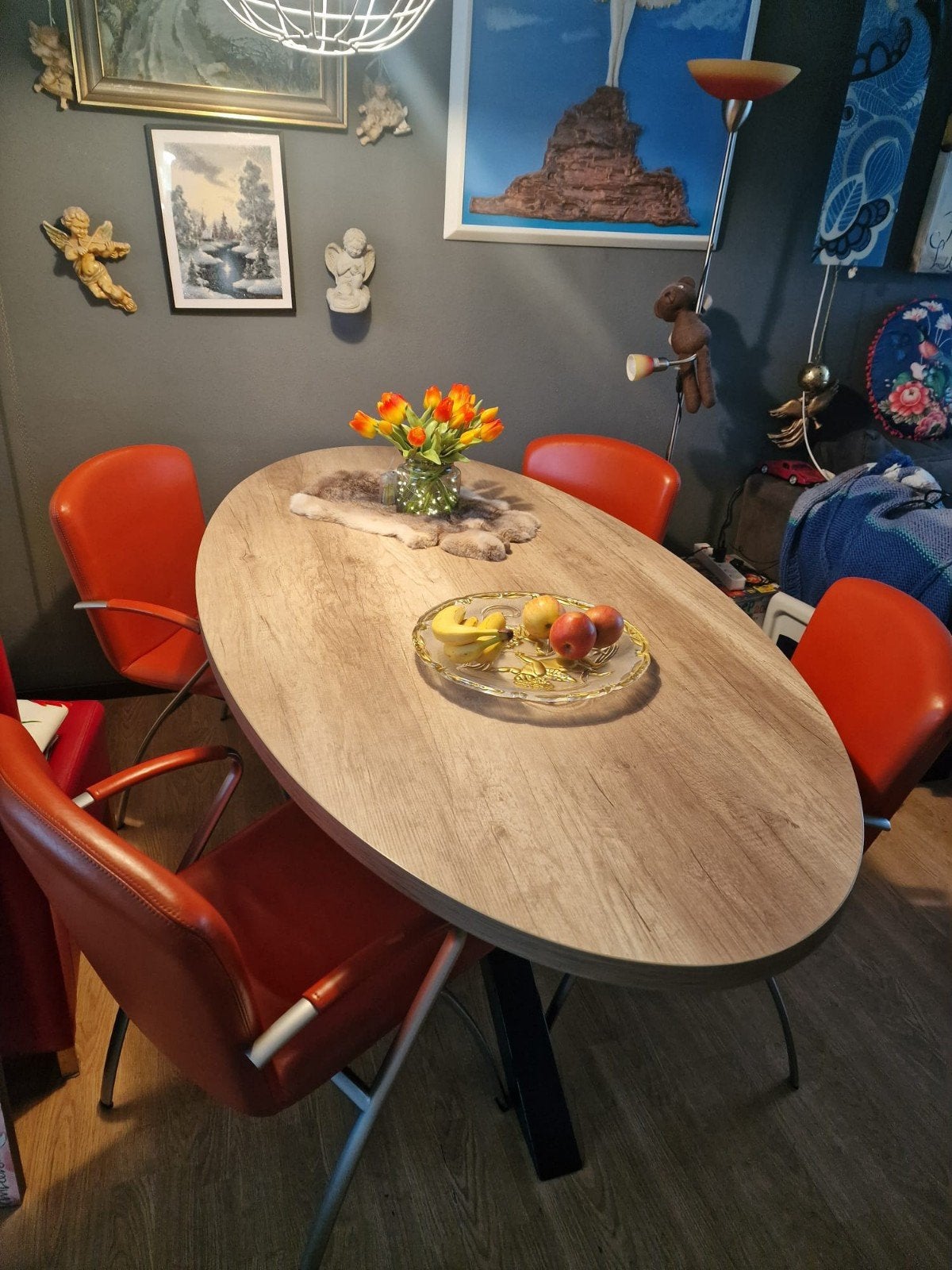 Ovale tafel van High pressure laminate, Ophalen, Ovaal, 200 cm of meer, 100 tot 150 cm