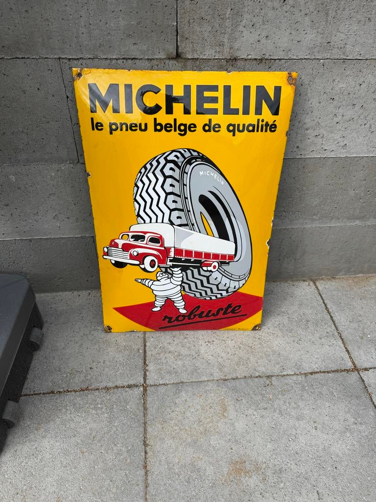 Vintage Michelin Emaille Reclamebord, Antiek en Kunst, Ophalen of Verzenden