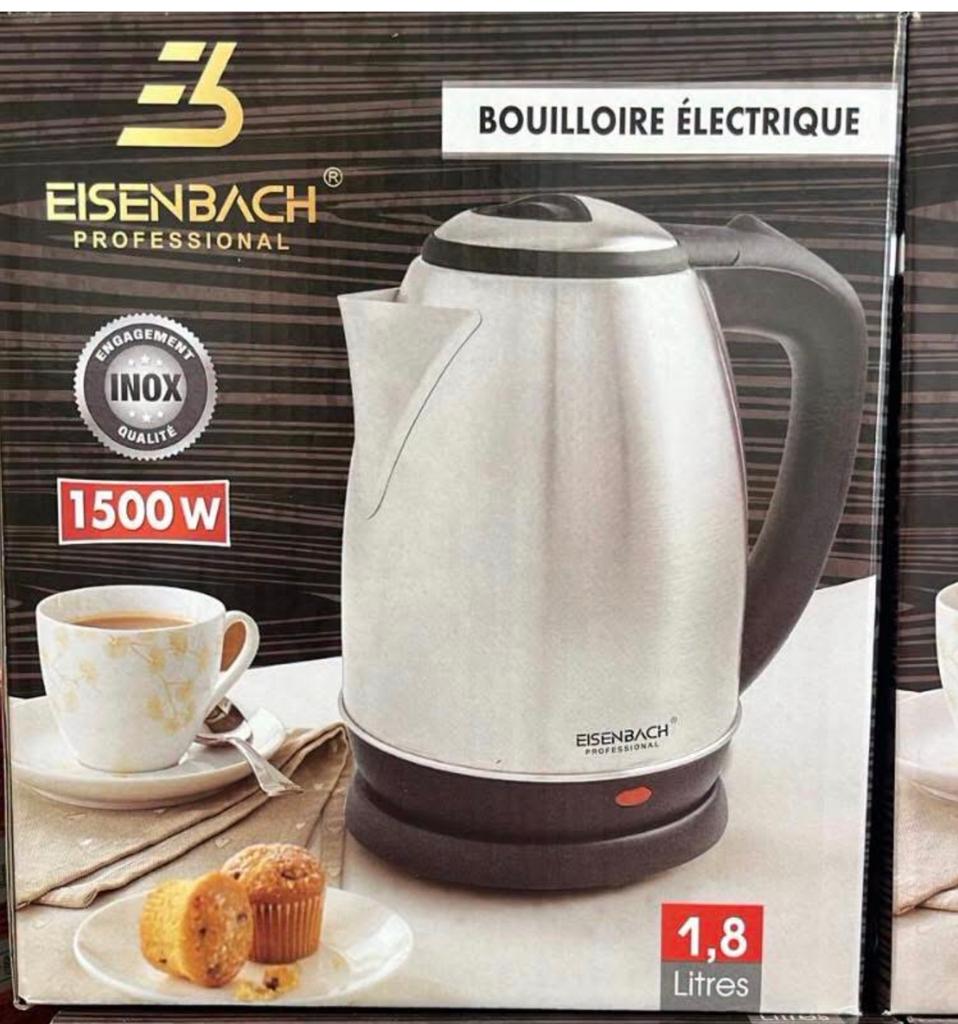 Eisenbach RVS Waterkoker 1.8L - 1500W, 1 tot 2 liter, Ophalen of Verzenden, Nieuw, Rvs