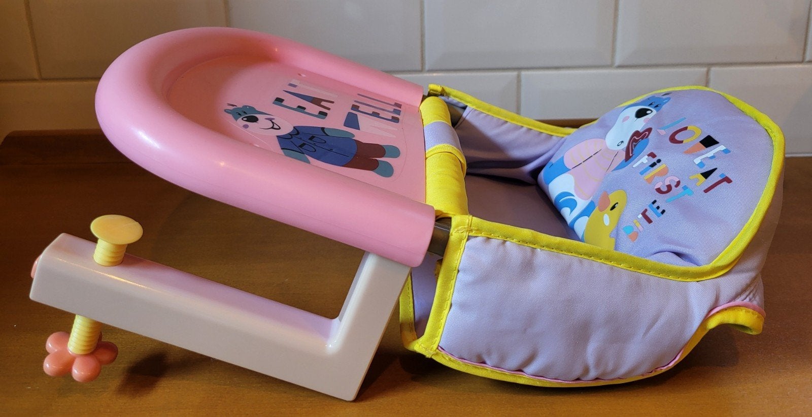 Originele BABY born Tafelstoel / Tafelzitje met Eetblad, Ophalen of Verzenden, Gebruikt, Babypop