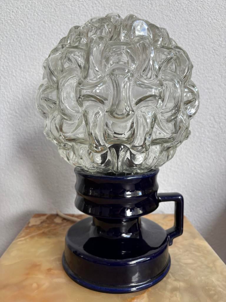 Vintage tafellamp Steuler Keramik West-Germany Kristal 30 cm, Ophalen of Verzenden