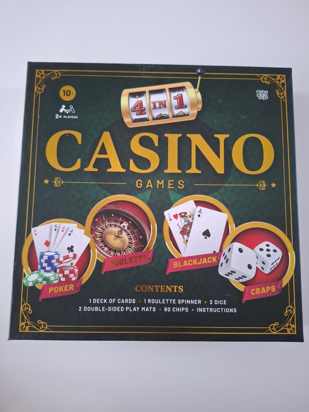 Casino Games 4-in-1: Roulette, Blackjack, Poker, Craps, Vijf spelers of meer, Ophalen of Verzenden, Zo goed als nieuw, Ruby Toys
