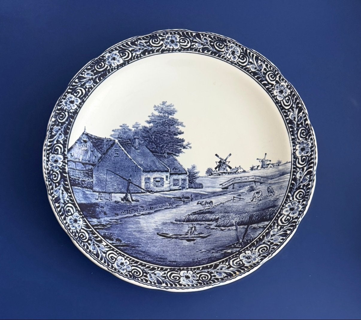 XXL DELFTS BLAAUW LANDSCHAP WANDBORD, Ophalen of Verzenden