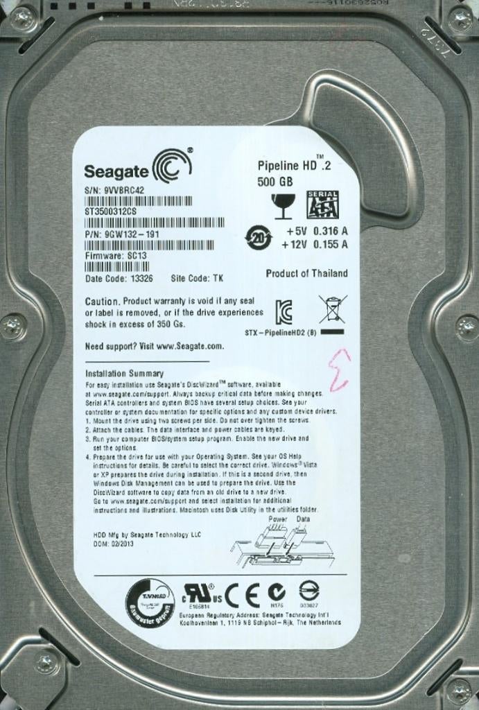 Seagate Hd - 500 Gb {8017}, Ophalen of Verzenden, Gebruikt, Laptop