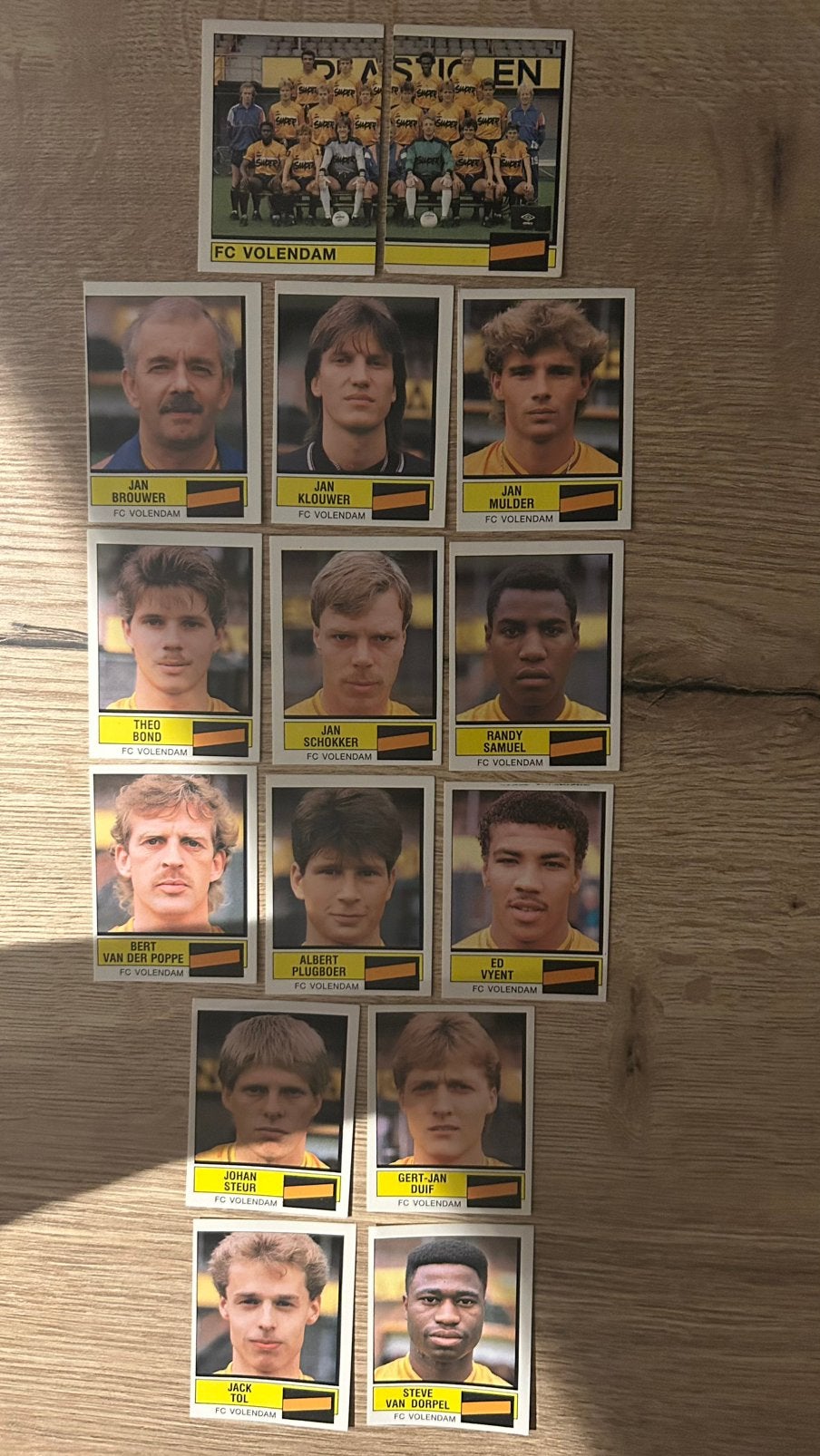 Panini Voetbal 88 plaatjes FC Volendam 15x, Verzenden, Zo goed als nieuw, Meerdere plaatjes