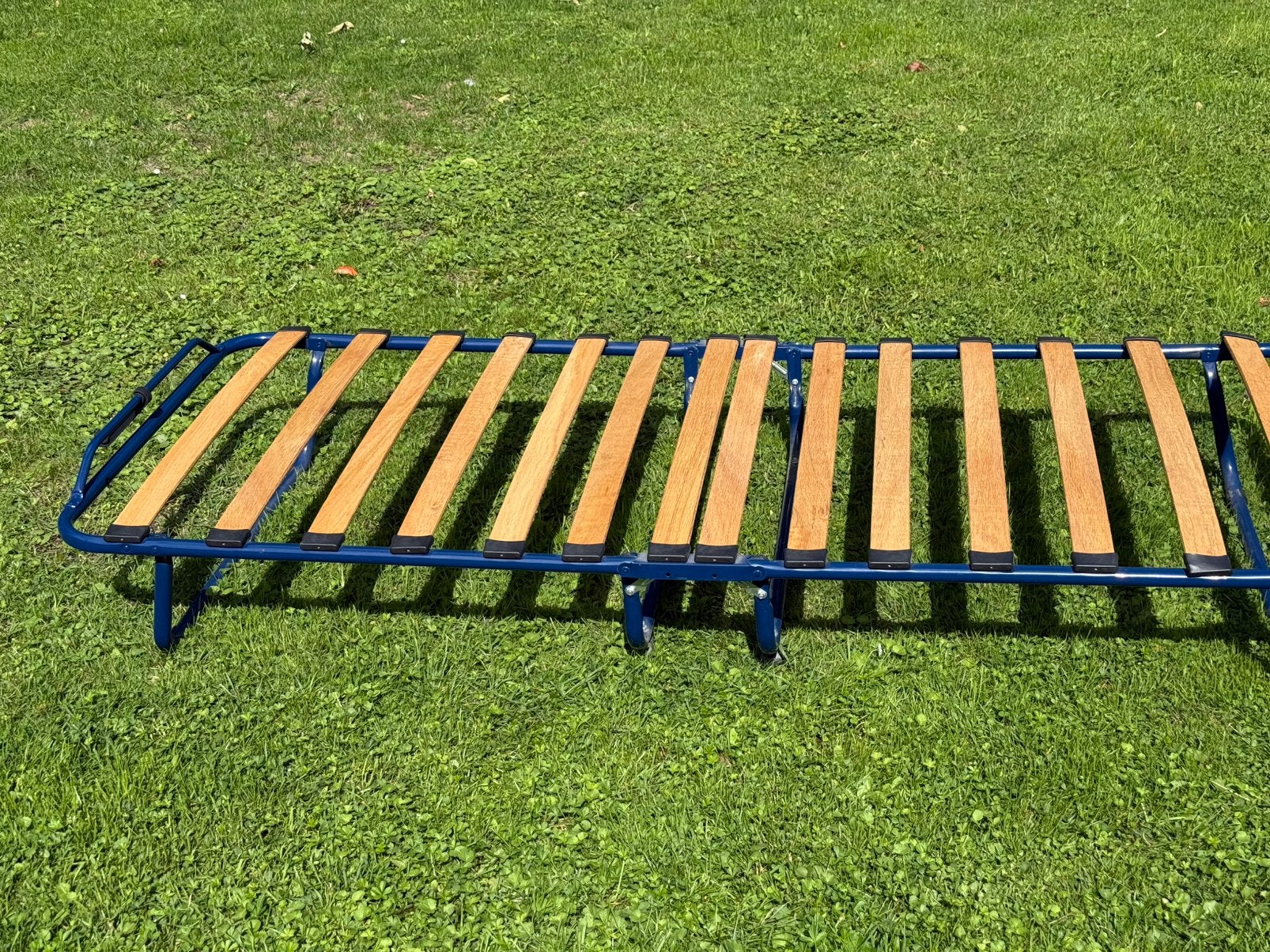 Opvouw bed Ikea Sandvika  ong. 80x190, Ophalen, Eenpersoons, Blauw, Zo goed als nieuw