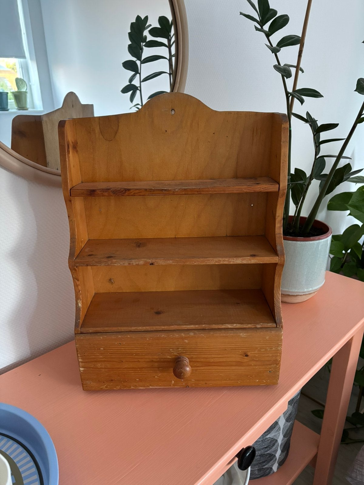 Vintage houten kruidenrek / wandrekje, Ophalen, Zo goed als nieuw, Minder dan 150 cm, Minder dan 100 cm