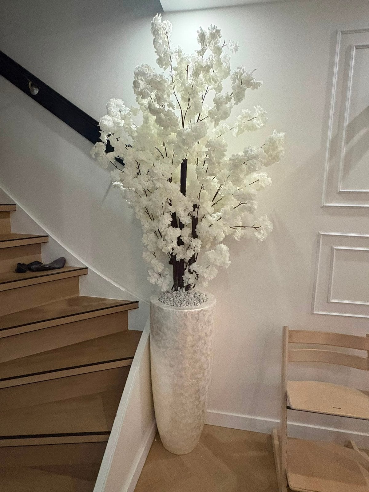 Schelpenvazen met bloesem boom, Huis en Inrichting, Woonaccessoires | Vazen, Ophalen of Verzenden, Nieuw, Beige, Overige materialen
