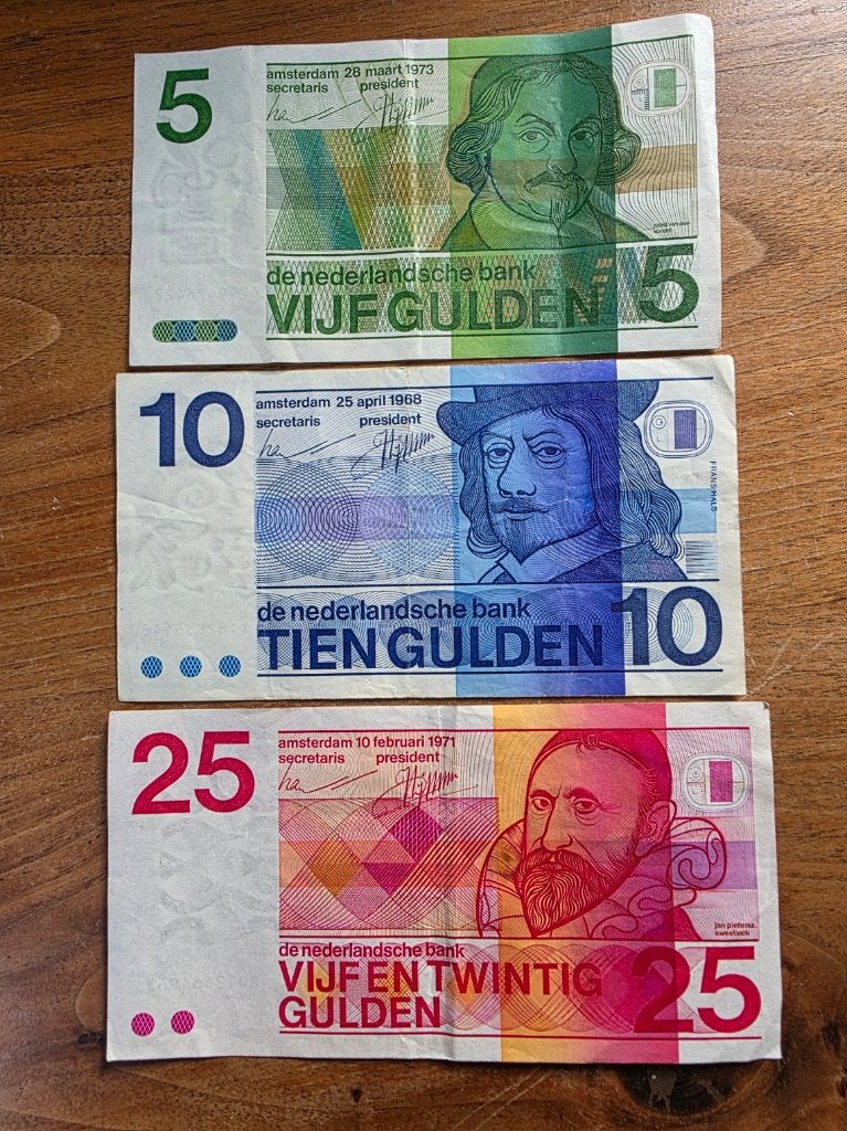 5-10-25 gulden - serie Erflaters, Ophalen of Verzenden, 25 gulden, Setje