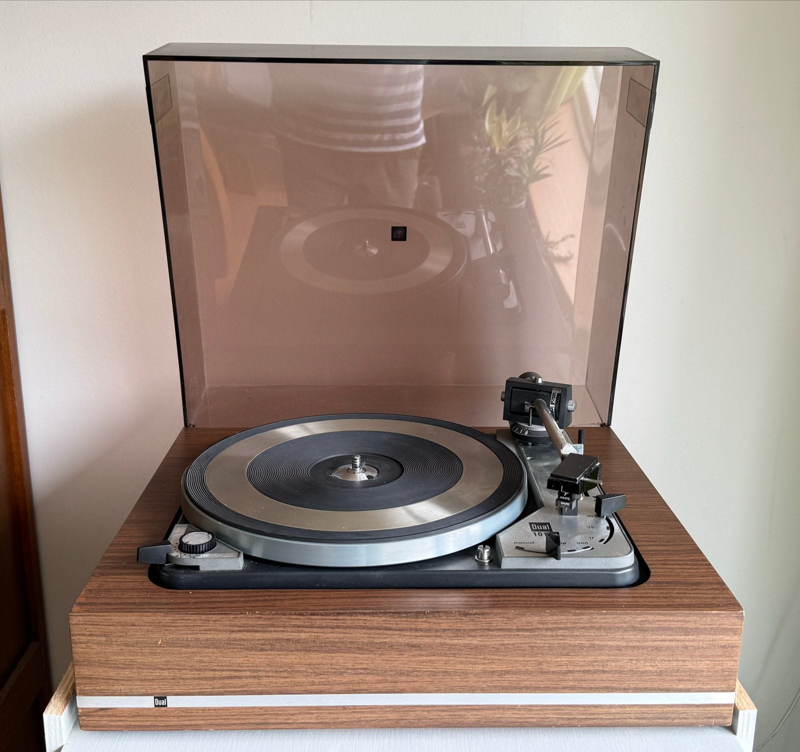 Dual 1019 platenspeler met Shure M44MG element (opknapper), Audio, Tv en Foto, Platenspelers, Gebruikt, Platenspeler, Dual, Pitch-regelaar