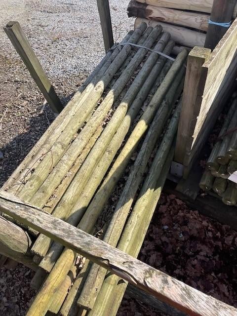 Naaldhout gefreesd geïmpregneerd partij, Ophalen, Zo goed als nieuw, Minder dan 180 cm, Palen