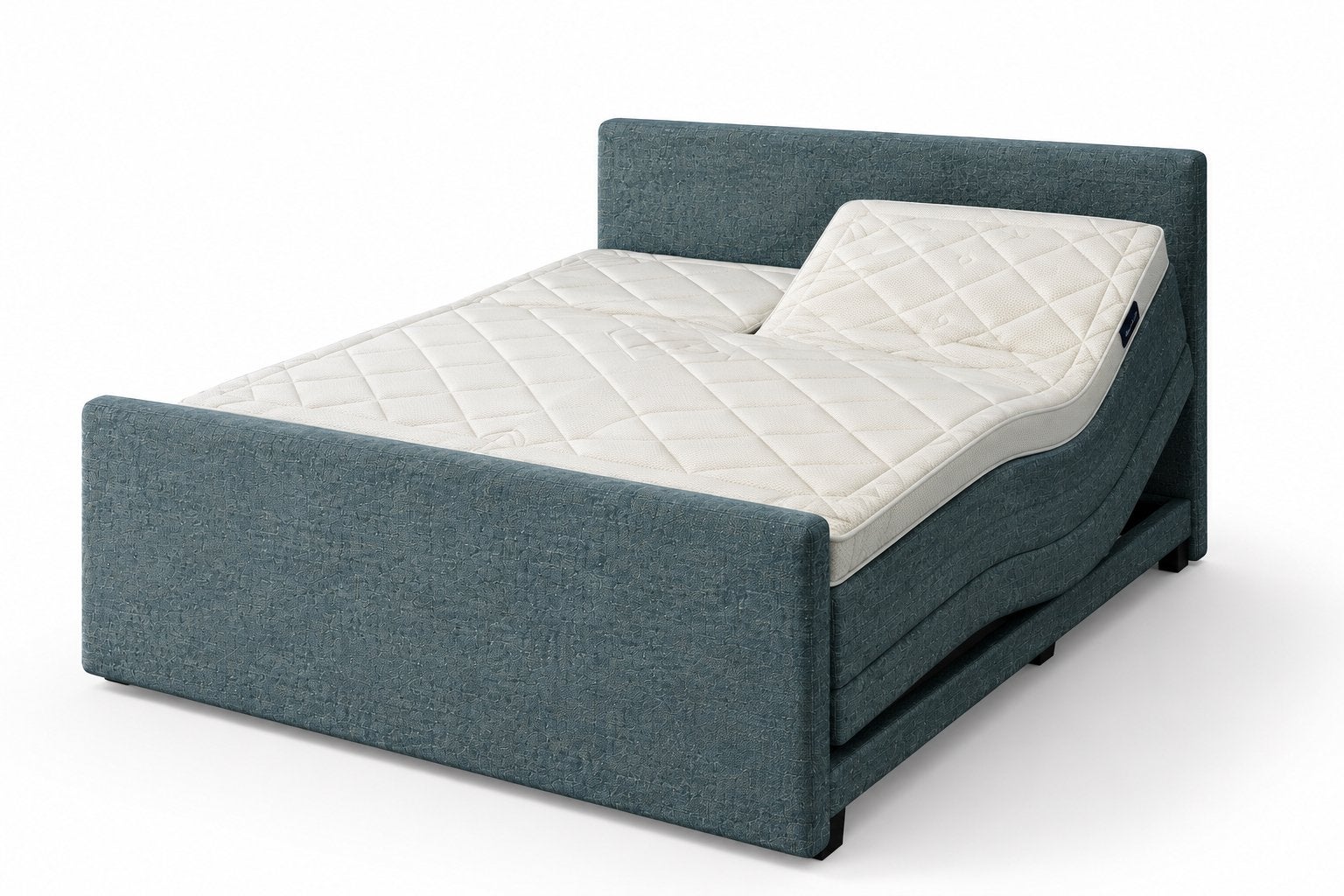 Swiss Sense Home 180–Elektrische Boxspring 200x200 – 2 jr., Ophalen, Blauw, Modern, tijdloos design, Tweepersoons