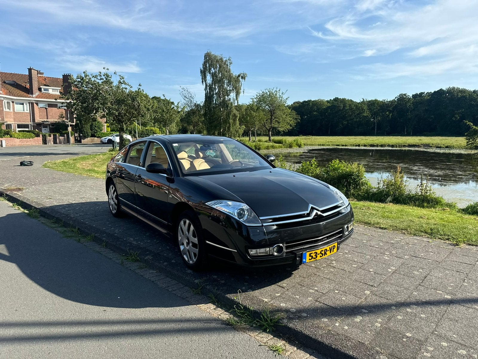 Citroën C6 3.0 V6 24V AUT 2006 Zwart, Auto's, Citroën, Beige, C6, 2946 cc, Zwart