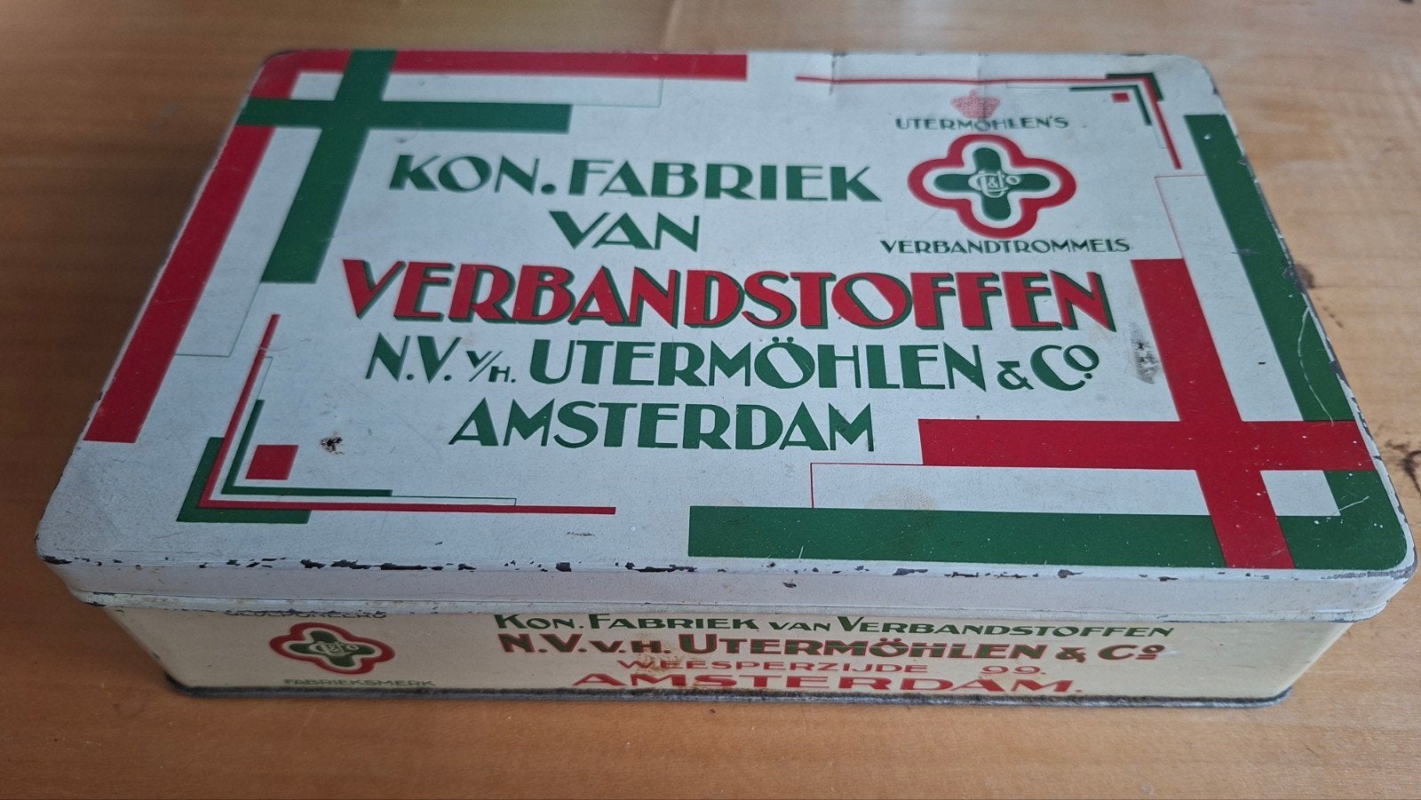 Vintage Utermöhlen & Co Verbandstoffen blik, Verzamelen, Ophalen of Verzenden, Gebruikt, Overige, Overige merken