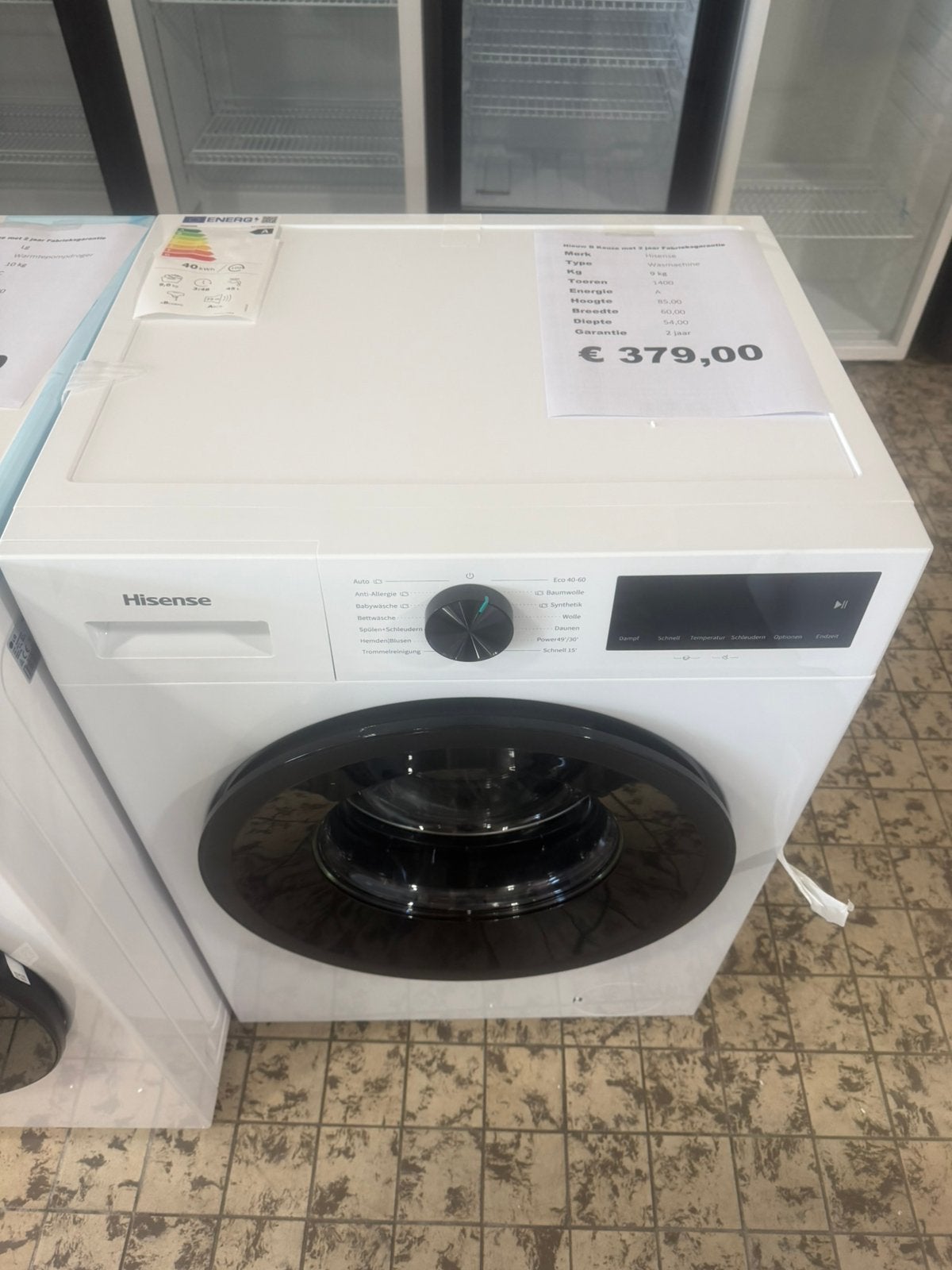 Hisensw wasmachine 9 kg 1400 toeren nieuw