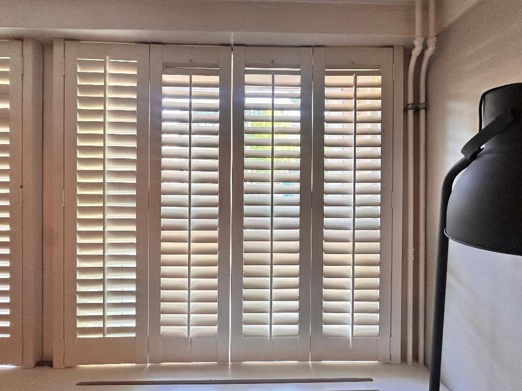 Cando Witte houten shutters op maat, Ophalen, Gebruikt, 150 tot 200 cm, Wit