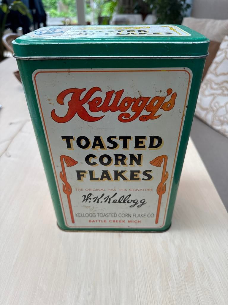 Vintage Kellogg's Corn Flakes Blikken Bus - Groen, Ophalen of Verzenden
