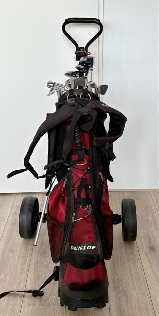 Dunlop Golfset met Big Max EMC2 clubs en golftrolley, Sport en Fitness, Golf, Ophalen, Gebruikt, Set, Overige merken