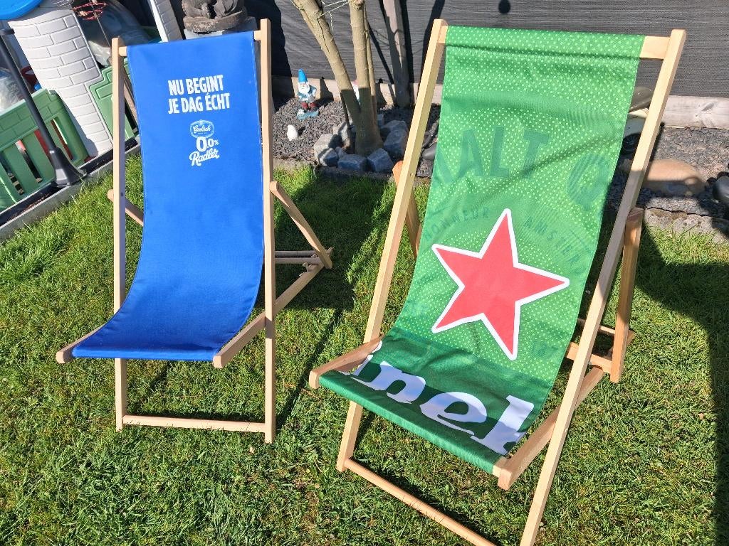 Strandstoel Heineken en Radler, Ophalen, Zo goed als nieuw, Overige typen, Heineken