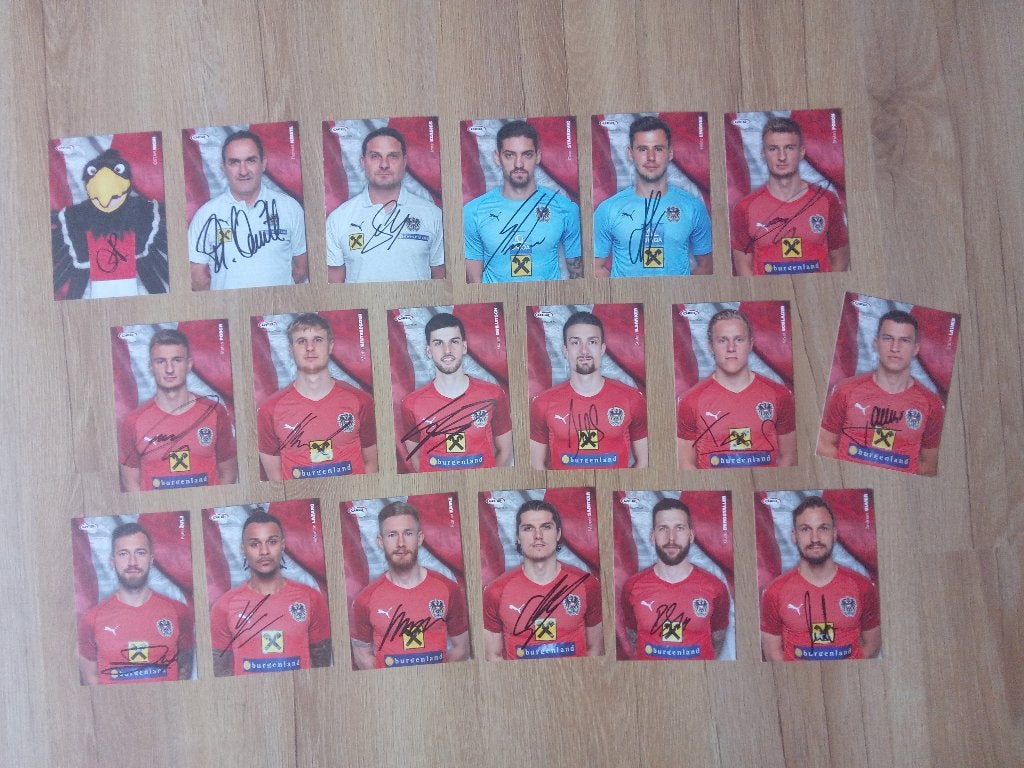 Set spelerskaarten van het Oostenrijkse Nationale Elftal, Ophalen of Verzenden, Nieuw, Buitenlandse clubs, Spelerskaart