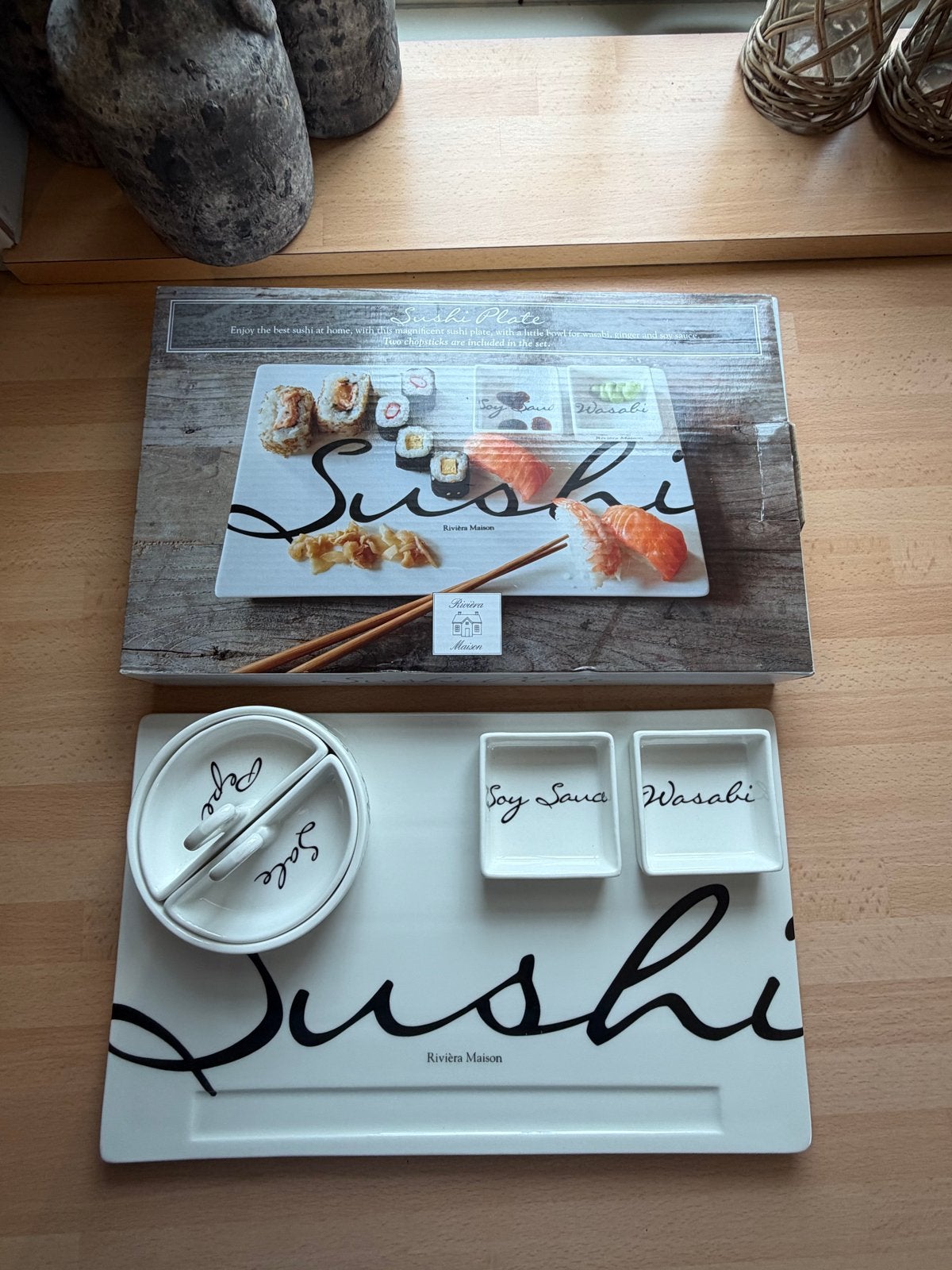 Riviera Maison Sushi Set - 2 complete sets, Overige merken, Keramiek, Ophalen of Verzenden, Zo goed als nieuw