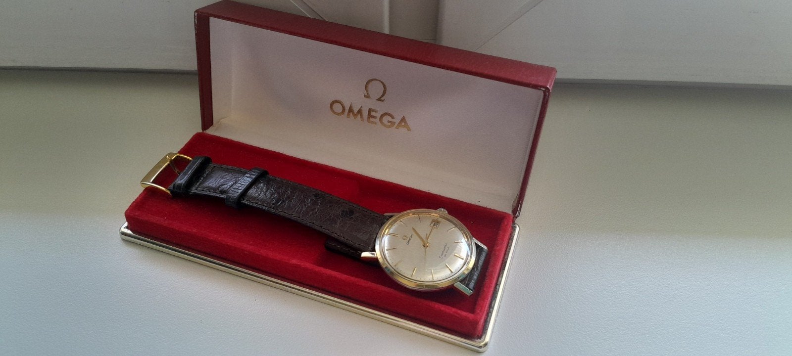 Omega Seamaster DeVille, Verzenden, Polshorloge, Omega, Leer