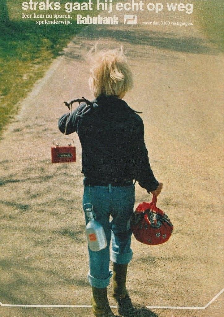 Retro reclame 1974 Rabobank jongetje gaat er vandoor, Verzamelen, Verzenden, Overige typen