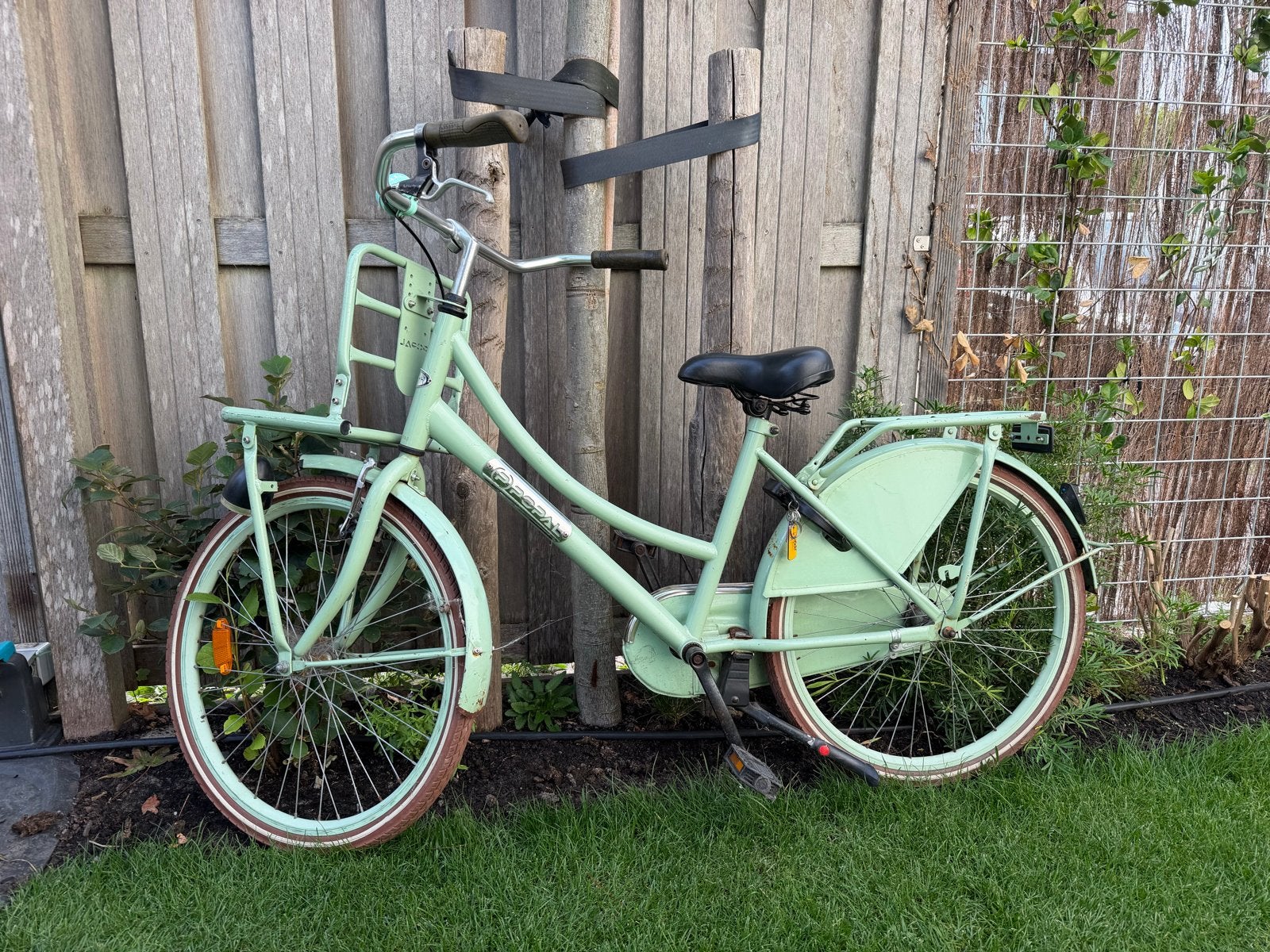 Meisjes fiets - Popal - Mintgroen - 24 inch, Fietsen en Brommers, Fietsen | Dames | Damesfietsen, Terugtraprem, Gebruikt, 50 tot 53 cm
