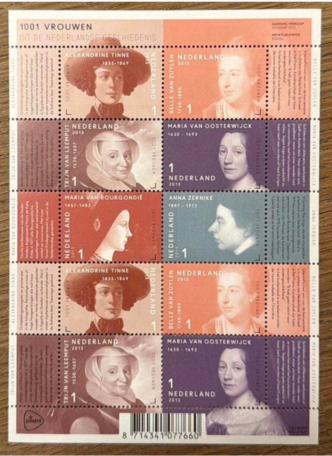 * postzegels pf.1001 vrouwen uit de Nederlandse geschiedenis, Ophalen of Verzenden, Na 1940, Postfris