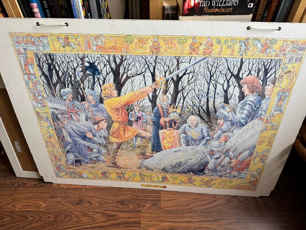Schoolplaat koning arthur, Ophalen, Zo goed als nieuw, Schilderij, Minder dan 50 cm