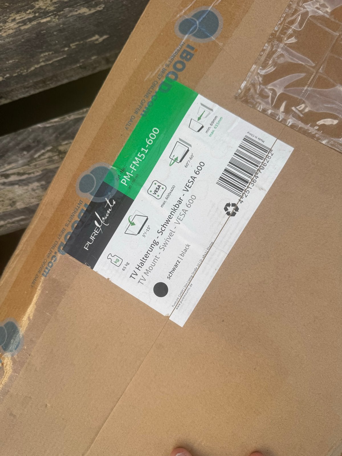 PureMounts PM-FM51-600 TV Beugel Zwart - Nieuw in doos, Ophalen of Verzenden, Nieuw