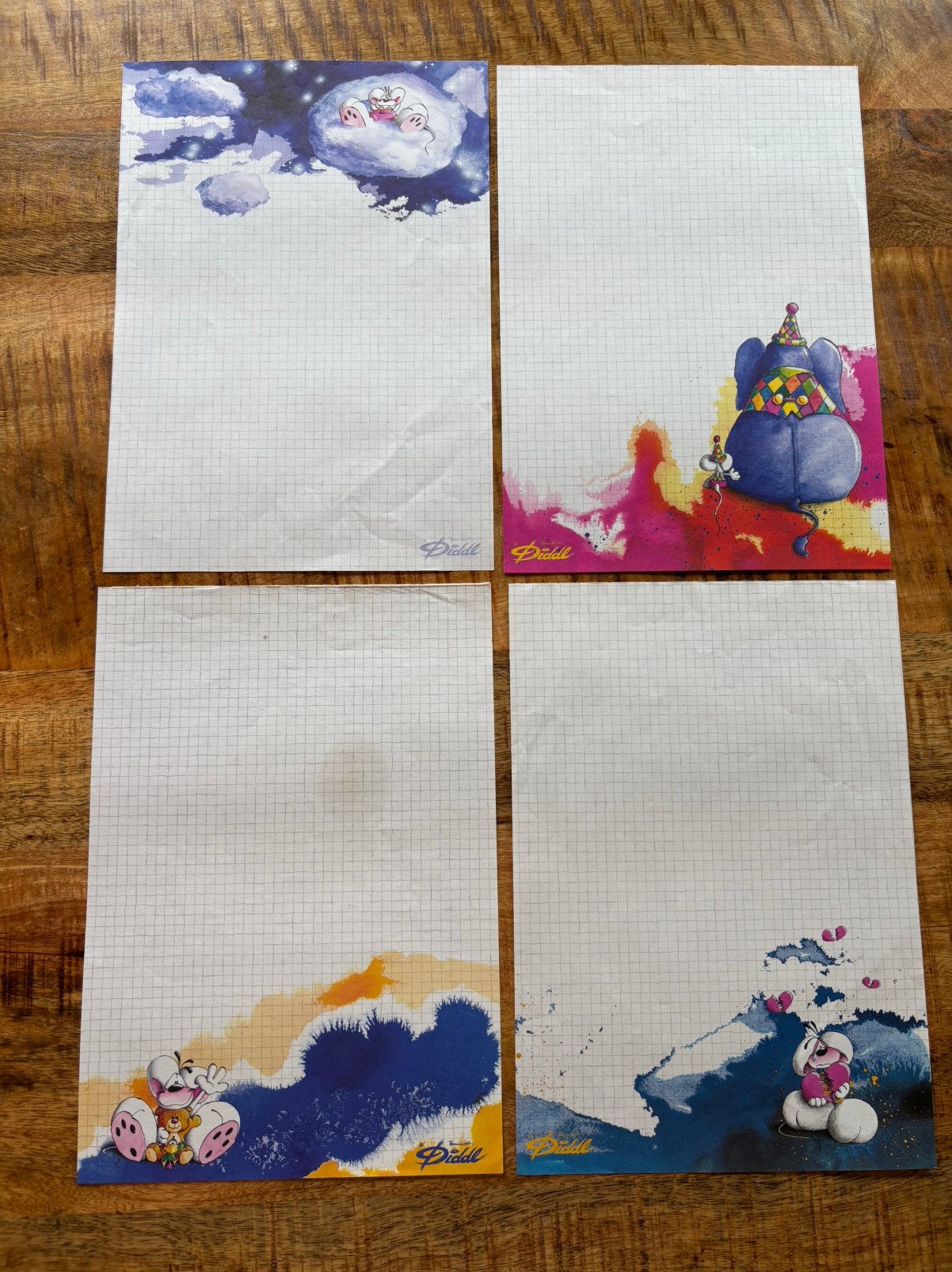 Diddl zeldzame A4 blaadjes wit jaren 90, Verzamelen, Diddl, Verzenden, Zo goed als nieuw, Papier, Kaart of Schrift