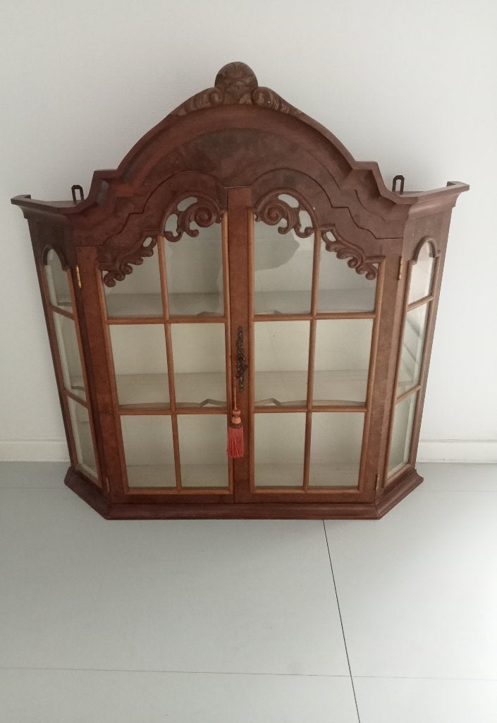 SIERLIJK BAROK WANDKASTJE VITRINEKASTJE HOUTSNIJWERK, Ophalen, 50 tot 100 cm, Minder dan 25 cm, Minder dan 100 cm