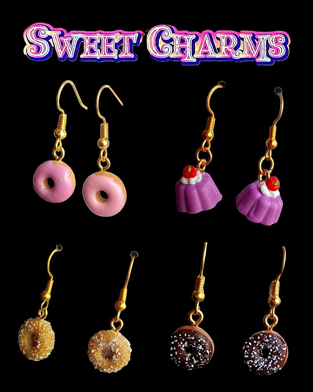 Schattige Handgemaakte Unieke Oorbellen - Diverse Designs, Overige materialen, Hangers, Overige kleuren, Nieuw