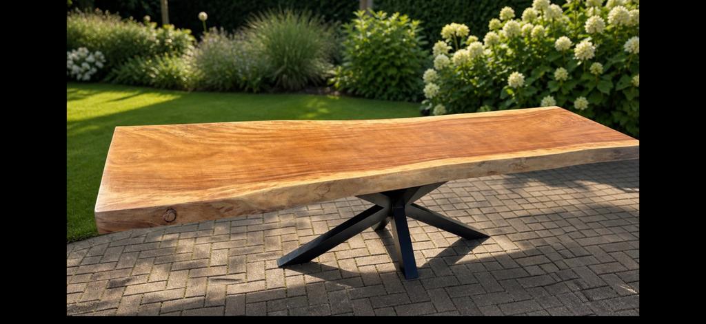 Boomstamtafel, 200 cm of meer, Zo goed als nieuw, Rechthoekig, 50 tot 100 cm