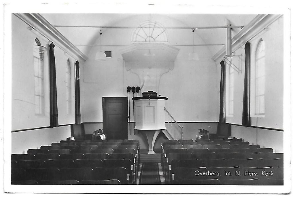 Sus5 Ongelopen oude ansichtkaart Overberg Int N Herv Kerk, Ophalen of Verzenden, 1960 tot 1980, Ongelopen