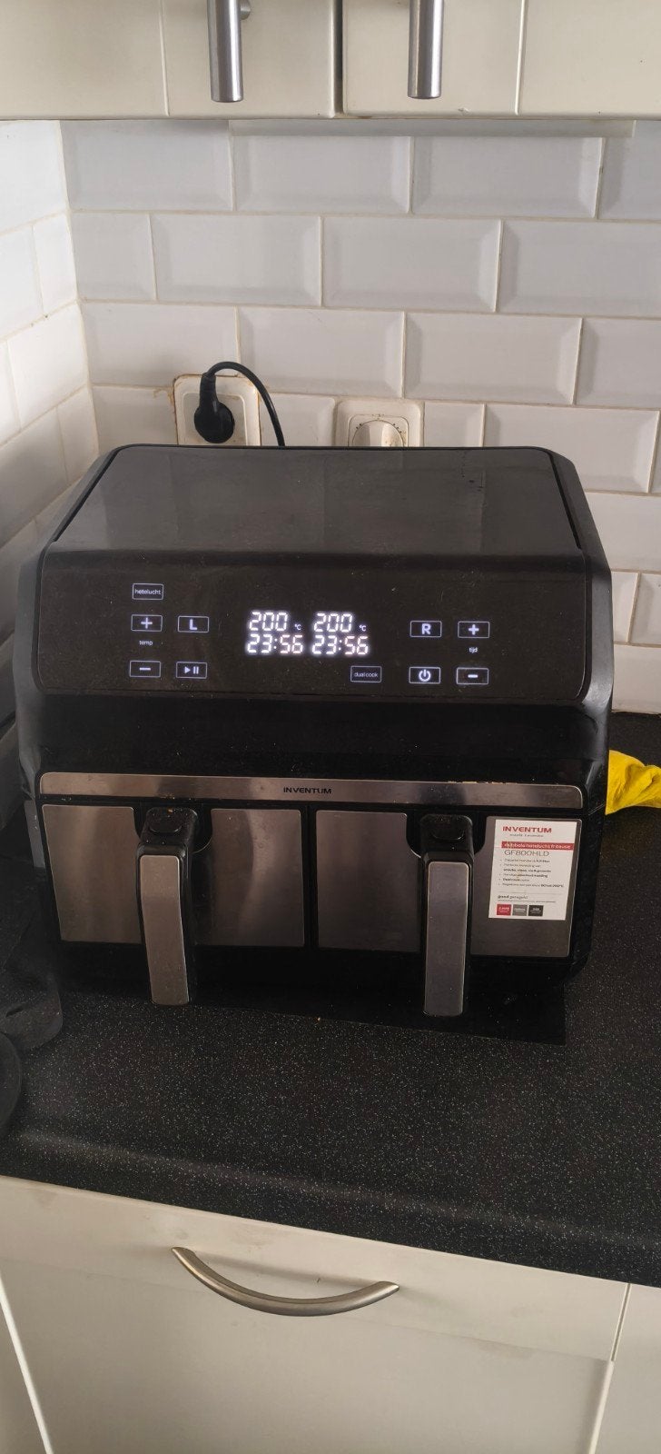Inventum Dubbele Hete lucht Friteused, Ophalen of Verzenden, Gebruikt, Airfryer, 1500 gram of meer