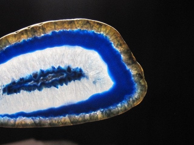 e. 2x schitterende edelsteen BLAUWE AGAATSCHIJF (7), Verzenden, Nieuw