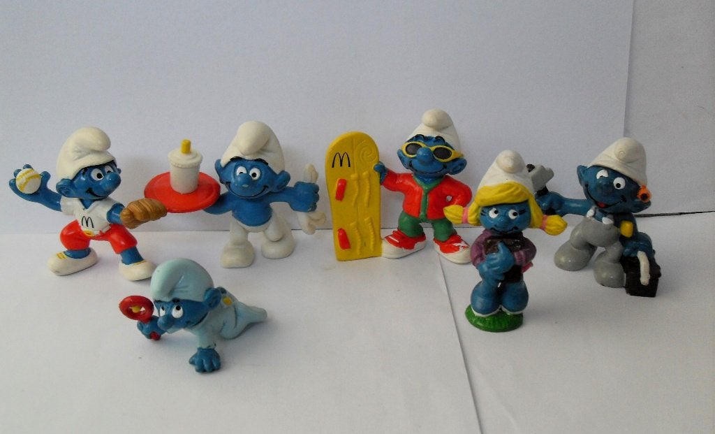 6 Smurfen Smurf Figuurtjes The Smurfs Peyo, Ophalen of Verzenden, Zo goed als nieuw, Verschillende Smurfen, Poppetje, Figuurtje of Knuffel