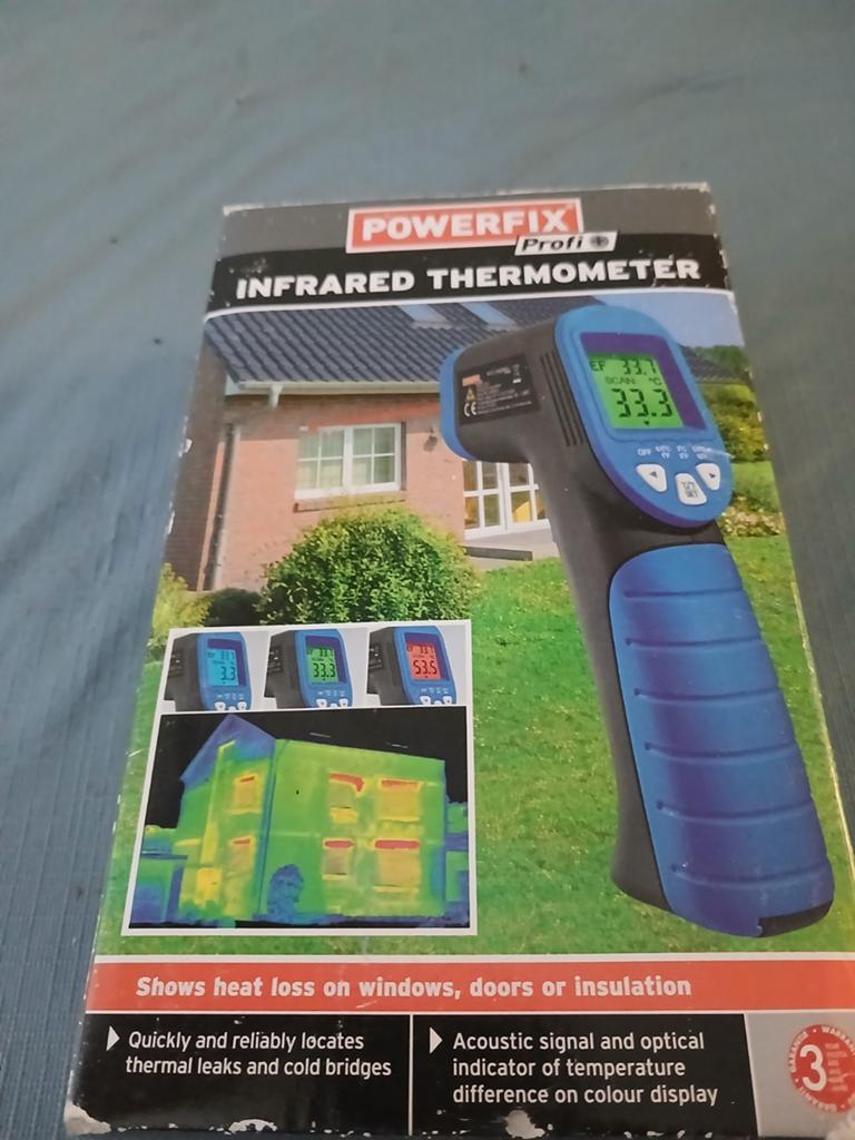 Powerfix Profi Infrarood Thermometer - Warmteverliesmeter, Doe-het-zelf en Verbouw, Meetapparatuur, Ophalen of Verzenden, Gebruikt