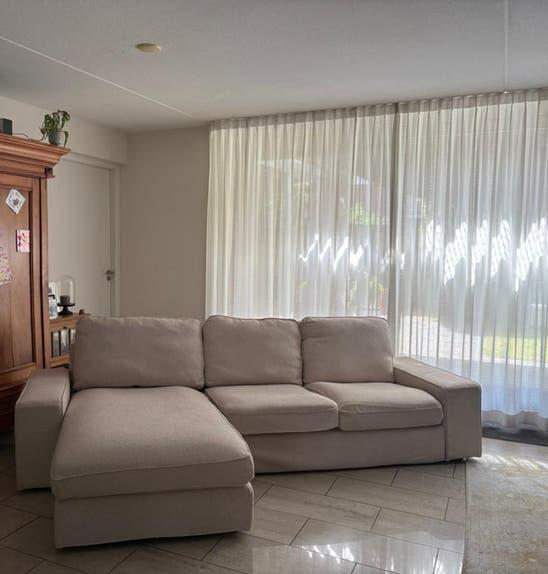 Bank met chaise lounge, Ophalen, Gebruikt, Stof